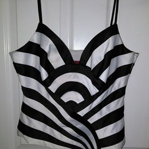 Black & white Satin top